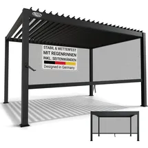 Juskys Lamellendach Tahiti 3 x 4 m inkl. Seitenwand