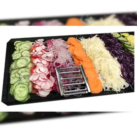 Novabest 4-fach Gemüse-Hobel Multi-Schneider Muxels Mega-Set mit 5 zusätzlichen Einsätzen in Edelstahl und Multi Schäler