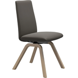 Polsterstuhl STRESSLESS "Laurel", grau (metal grau paloma, eiche natur), B:49cm H:92cm T:59cm, Leder PALOMA: PALOMA ist ein durchgefärbtes Semianilin-Möbelleder mit natürlicher Narbung., Stühle, Polsterstuhl, Low Back, Größe M, mit schräggestellten Beinen in Eiche natur