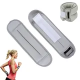 1 Paar Gewichtsmanschetten für Handgelenke Knöchel, 0.5 kg Verstellbare Gewichtsmanschetten Hand Fuß, Armgewichte Knöchelgewicht für Gymnastik, Yoga, Pilates, Tanzen, Fitness, Aerobic (Grau)
