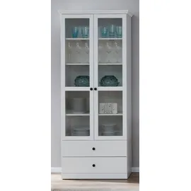 trendteam Vitrine Baxter 81 x 41 x 196 cm Weiß