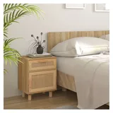furnicato Nachttisch Braun 40 x 30 x 50 cm mit Stauraum und Massivholz-Beinen (1-St) braun