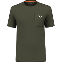 Salewa Pure Logo Pocket Am M T-shirt dark olive melange (5286) 52/XL
