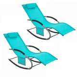 SoBuy Sonnenliege 2 Personen Gartenliege bis 150kg, Türkis