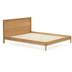 Kave Home Bett Lenon 180 x 200 cm Holz Braun Eiche