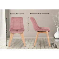 CLP Esszimmerstuhl Passaic Samt pink