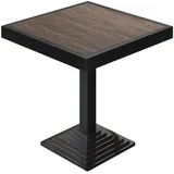 GGMMÖBEL BPY | Bistro Tisch | 80 x 80 x 81 cm | Quadratisch | Metallrahmen | Light Wenge / Schwarz