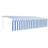 vidaXL Markise Manuell Einziehbar mit Rollo 6x3 m Blau & Weiß