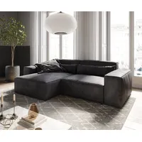 DeLife Ecksofa Sirpio L 260x160 cm Mikrofaser Vintage Anthrazit Recamiere variabel - Grau