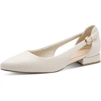 Marco Tozzi Damen Ballerinas weiches Feel Me Fußbett weiches Innenfutter Vegan Spitz, beige (Cream), 37 EU - 37 EU