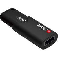 Emtec B120 Click Secure USB 3.2 (3.0), Lesegeschwindigkeit bis zu 100MB/s, mit AES260-Software, Schwarz
