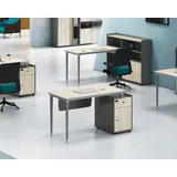 xlmoebel Eckschreibtisch beige / Grau