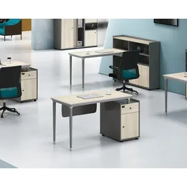 xlmoebel Eckschreibtisch beige / Grau