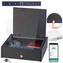 Xcase Tresor mit biometrischer Fingerabdruckerkennung 1 St. Schwarz