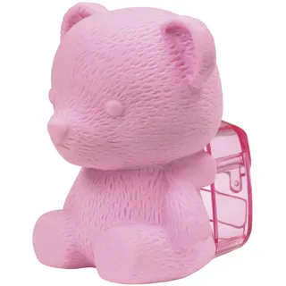 Westcott E-66063 00 Radierer 3D mit Anspitzer, für Stiftdurchmesser 8mm, Bär (Pink)