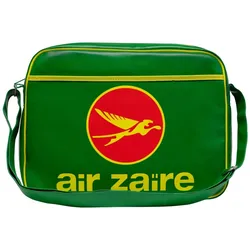 Schultertasche LOGOSHIRT "Air Zaire", Damen, Gr. B/H/T: 40cm x 30cm x 40cm, grün (grün, gelb), Kunstfaser, bedruckt, mehrfarbig, Taschen, mit Air Zaire-Frontdruck