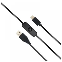 BerryBase USB DC-Kabel mit Schalter A Stecker - USB Typ C Stecker 1,0m schwarz