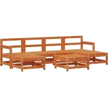vidaXL Garten-Lounge-Set 6-tlg. Wachsbraun