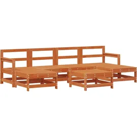 vidaXL Garten-Lounge-Set 6-tlg. Wachsbraun