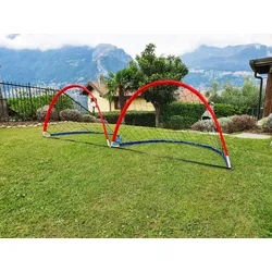 Ein Paar Fußballtore mit Ball und Pumpe - ideal für Spiele im Garten! ROT|ROT|WEISS No Size