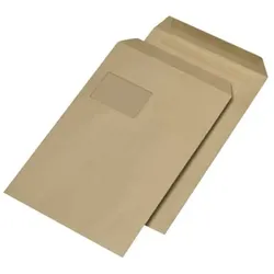 Versandtasche C4 mit Fenster selbstklebend 90g braun 250 Stück