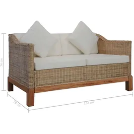 vidaXL 2-Sitzer-Sofa natur