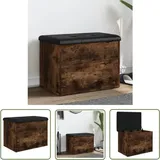 The Living Store - Sitzbank mit Stauraum Räuchereiche 62x42x45 cm Holzwerkstoff - Wohnzimmer Dekoration - Stauraumbank - Garderobe - Eckschrank