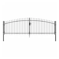 vidaXL Doppeltor 400 x 199,5 cm Grau/Stahl