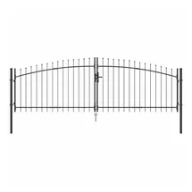 vidaXL Doppeltor 400 x 199,5 cm Grau/Stahl
