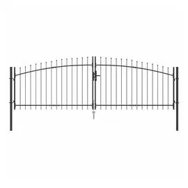 vidaXL Doppeltor 400 x 199,5 cm Grau/Stahl