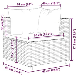 vidaXL Garten-Lounge-Set 4-tlg. braun