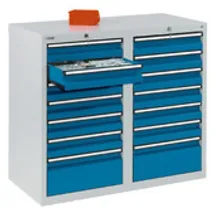 stumpf metall Schubladenschrank Serie STS 410, 14 Schubladen lichtgrau