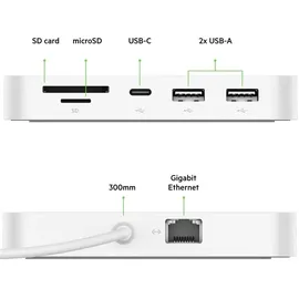 Belkin CONNECT 6-in-1 Multiport-Hub+ Halter INC011btWH