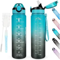 Luxuskollektion Trinkflasche 1L BPA-frei Sport Wasserflasche mit Stroh