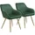 Tectake tectake® Esszimmerstuhl, gepolstert, in Samtoptik, gesteppt, schlanke, goldene Stahlbeine, 58 x 62 x 82 cm