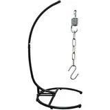 Amanka Xl-Hängesessel-Gestell, Schwarz, Metall, 110x210x125 cm, Gartenmöbel, Hängematten