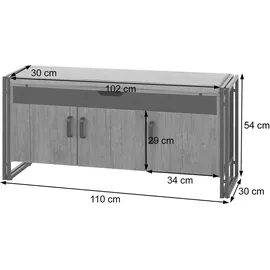 MCW Schuhkommode 53 x 110 x 30 cm 3D-Struktur Metall / Braun
