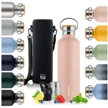 Blumtal Thermoflasche Thermosflasche 1L - doppelwandige Flasche Edelstahl 1L - BPA frei rosa 500 ml