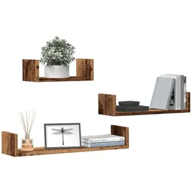vidaXL CD-Regal 3 Stk. 40 x 20 x 10 cm Braun