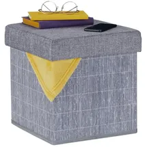 Relaxdays Sitzhocker Polyester 35 x 36 x 35 cm Grau