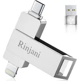 USB Stick 256GB für iPhone MFi Lightning,(Ohne App)Rinjani USB C Stick für iPhone 15/16,OTG Android Handy,iPad,Mac,Tablette,PC,USB 3.0 Speicherstick Foto Stick Externe SSD Apple Zertifizierter 3 in 1