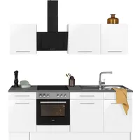 WIHO KÜCHEN Küchenzeile »Ela, Breite 220 cm,«, Soft-Close-Funktion, höhenverstellbare Füße, ohne E-Geräte, weiß