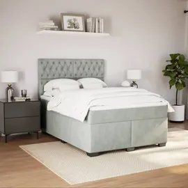 vidaXL Boxspringbett 140 x 200 cm Hellgrau