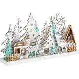 Spetebo Winterlandschaft 30 cm beleuchtet 15 LED warmweiß