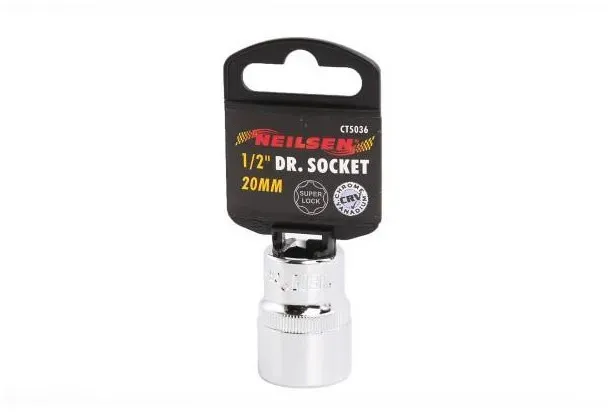 20 mm - Chrom-Vanadium-Stecknuss Super Lock für 1/2-Zoll-Antrieb - Neilsen Tools