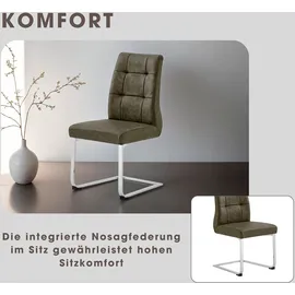 byLIVING Esszimmerstuhl Marlen XXL Mikrofaser braun 2er Set