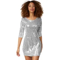 Tectake tectake® Pailletten-Langarmkleid