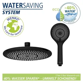 Wenko Duschsystem Watersaving Schwarz 75-120 cm