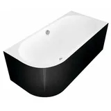 HAK VIVA R MONOLITH asymmetrische Badewanne 170x75x60cm, rechts, weiß/schwarz