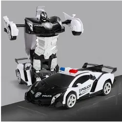 yozhiqu RC-Roboter Ferngesteuertes Auto-Roboter, Auto-Spielzeug, 360-Grad-Drehung, Ein-Klick-Verformung, Kinder-Roboter-Auto-Bausatz-Spielzeug schwarz